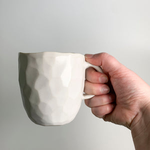 The 'Faceted Mug' White